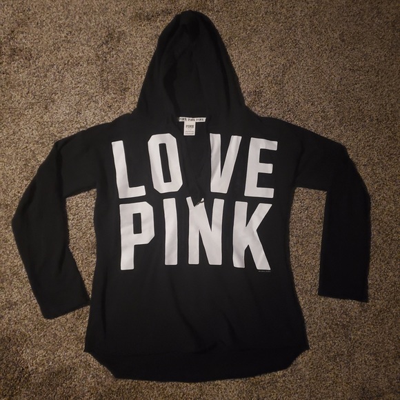 victoria secret pink black sweatshirt